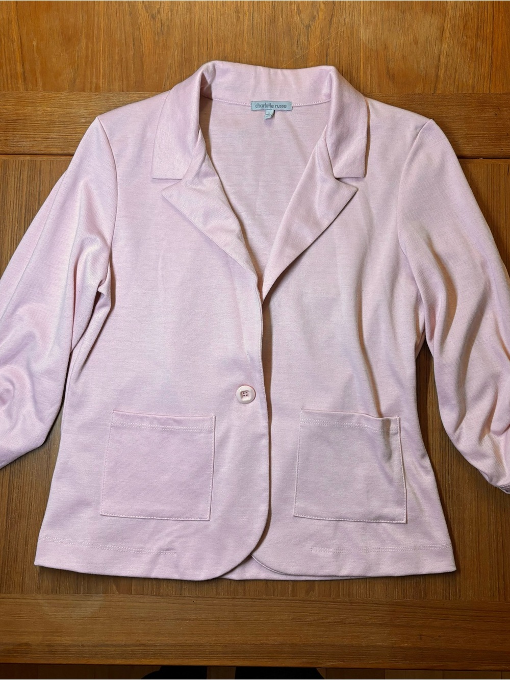 Charlotte Russe Light Pink Knit Blazer
